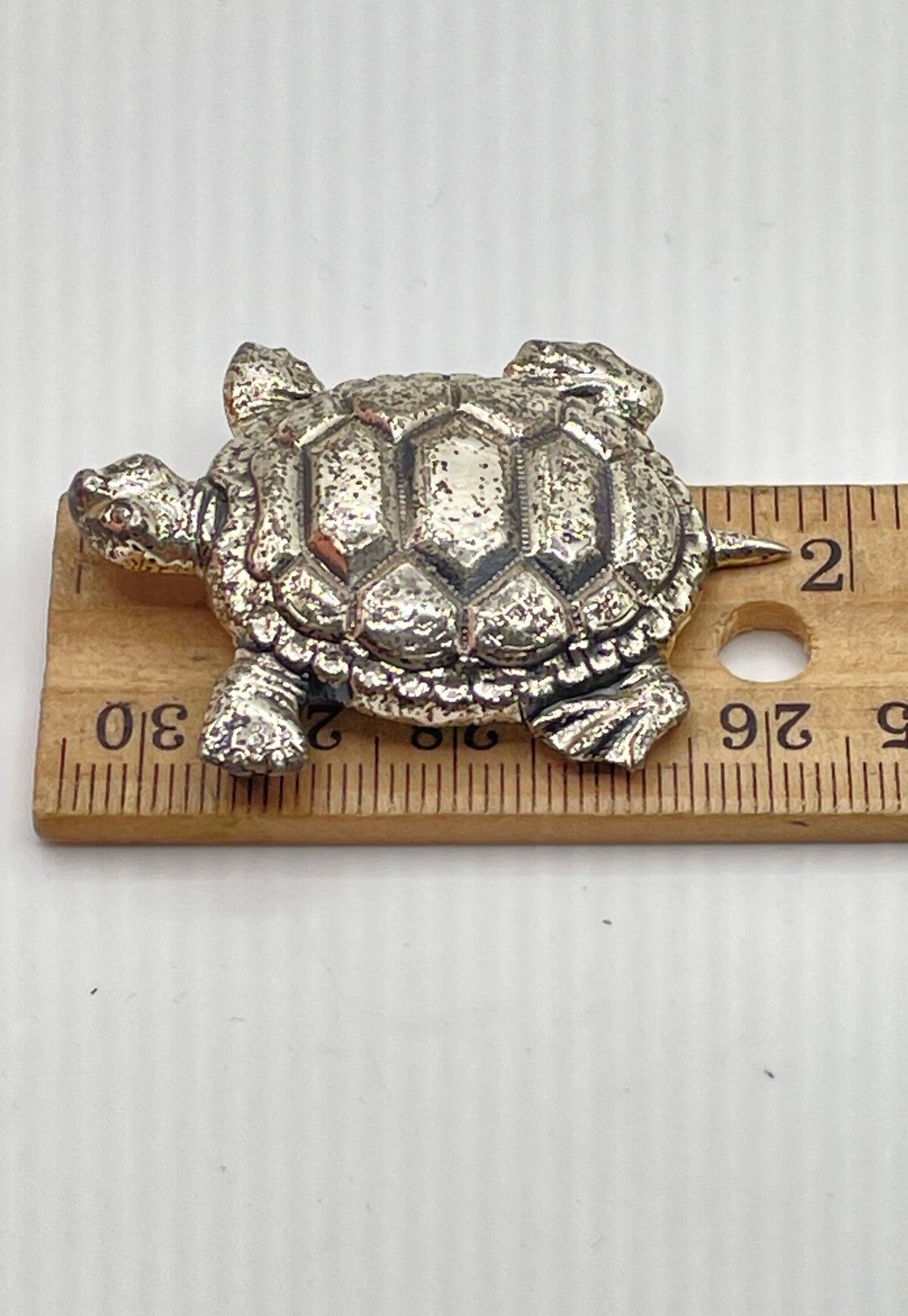 Danecraft 925 Sterling Silver Turtle Brooch Pin Mixed Metal Backing 12.8g