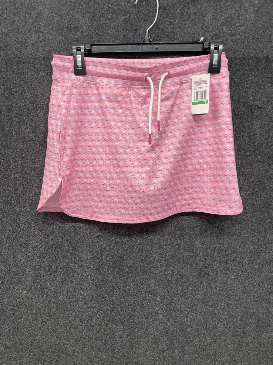 Vineyard Vines Girls Performance Skort Pink All Over Whale Print NWT Size L 14