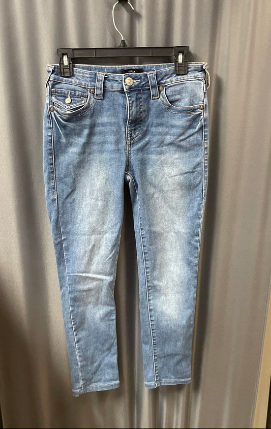 True Religion Women's Stella Mid Rise Skinny Blue Jeans Sz 28