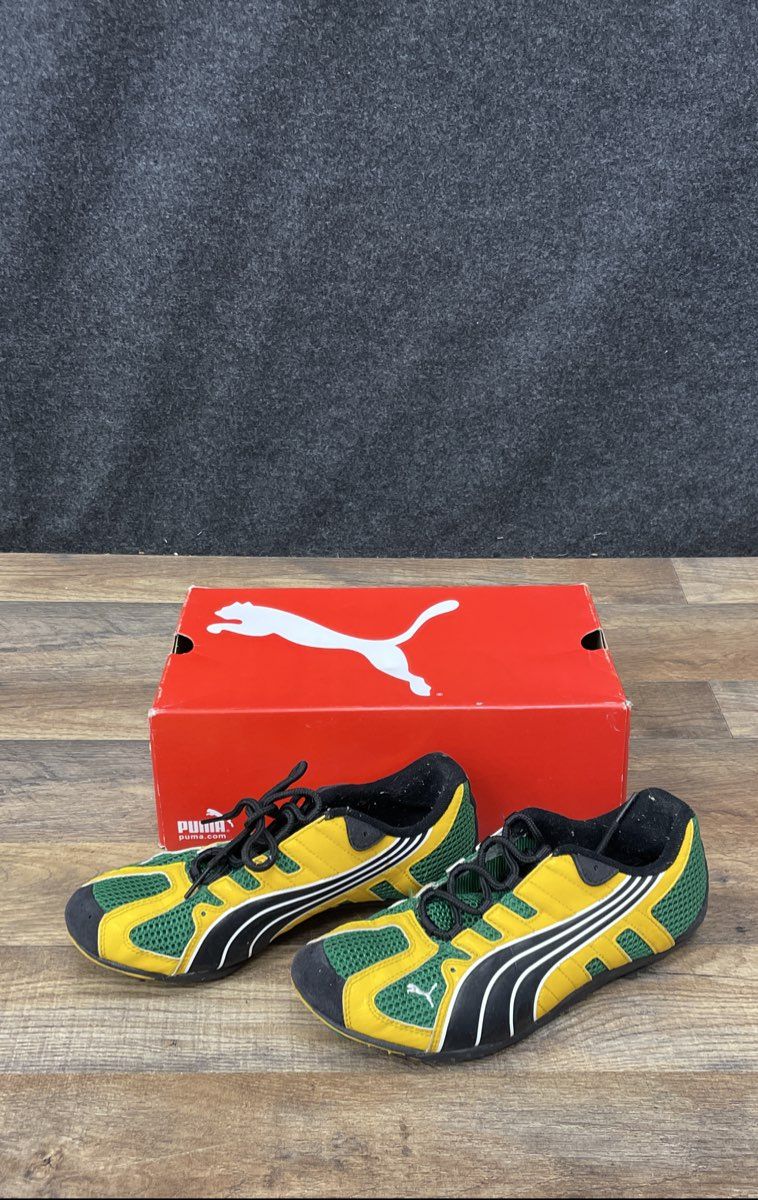 Vintage Puma H-Street Jamaica Yellow Green Black Lifestyle Sneakers Size 9