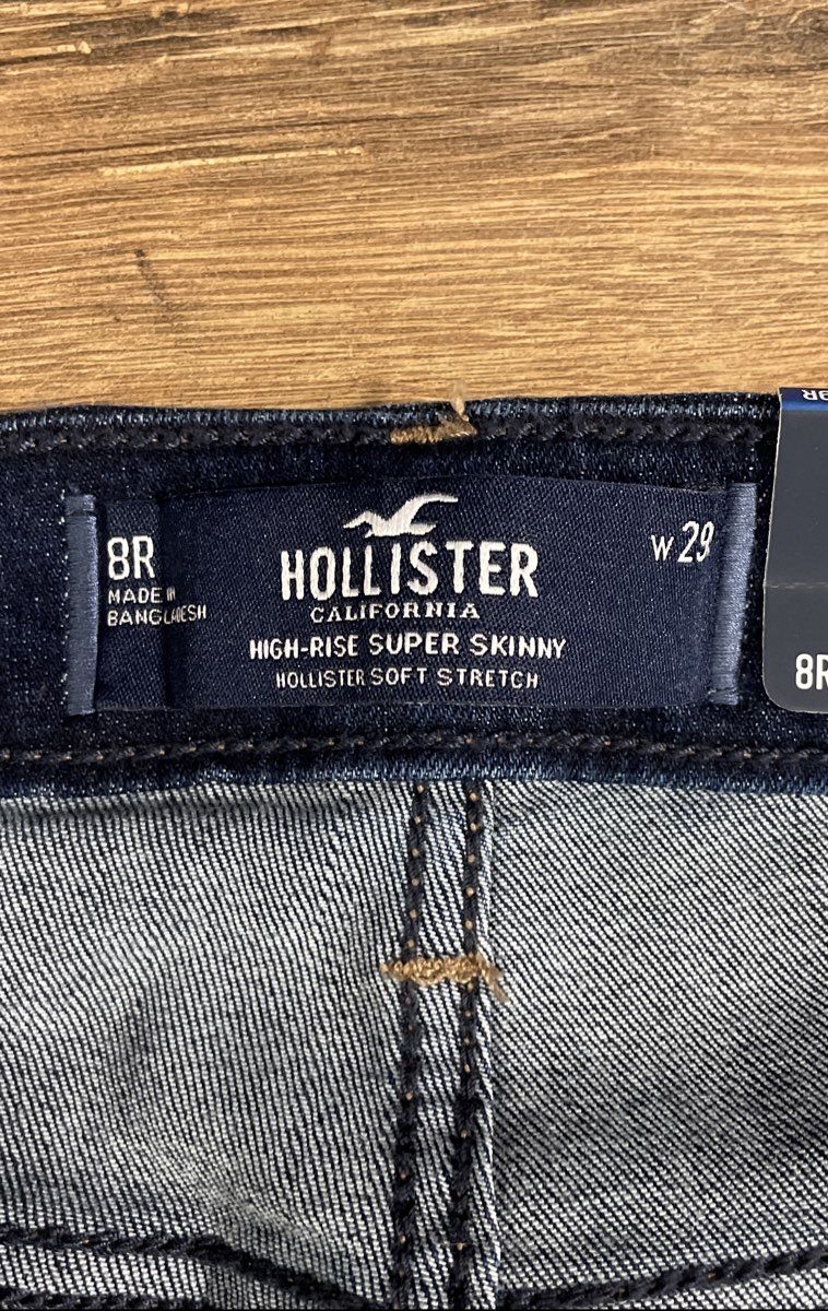 Hollister Women's Dark Blue High-Rise Super Skinny Jeans Soft Stretch Sz 8R NWT