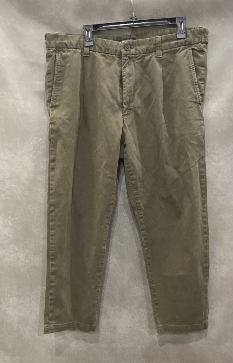 Banana Republic Men's Olive Green Cotton Chino Pants Waist Tabs Sz 36x30