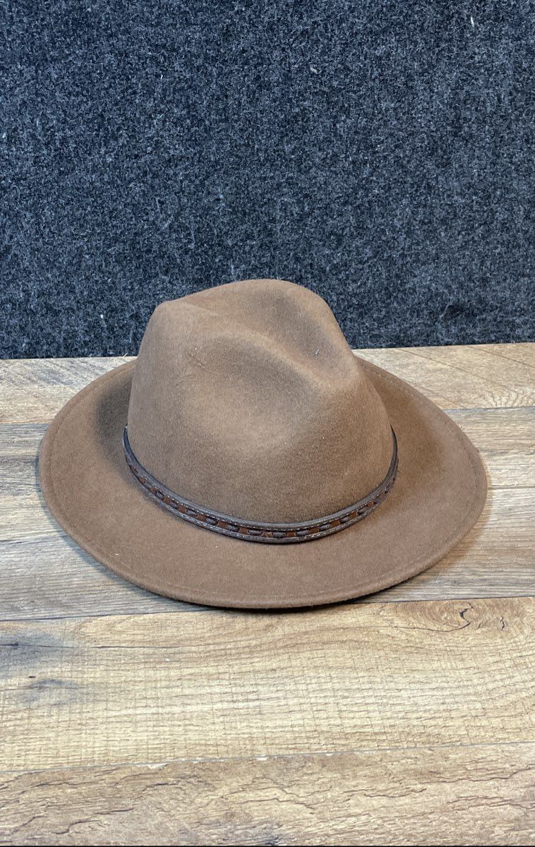 Scala Men's Brown Four Seasons Wool Felt Crushable Water Repellent Fedora Hat