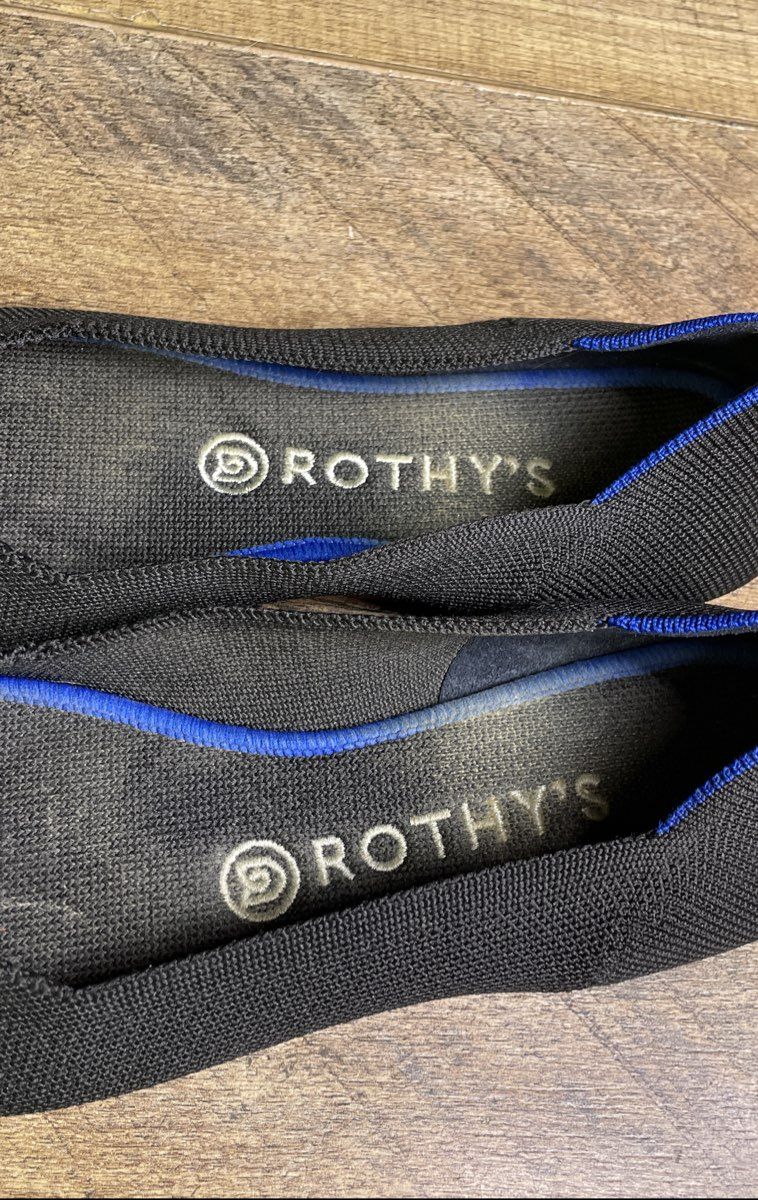 Rothy's The Flat Black Solid Knit Ballet Flats Women's Size 8