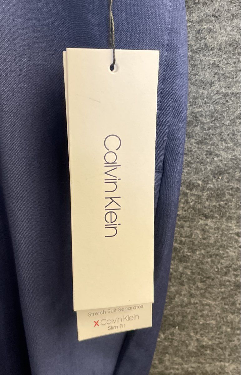 Calvin Klein Men's Jerome Slim Fit Navy Blue Wool Stretch Suit Pant NWT 40x32