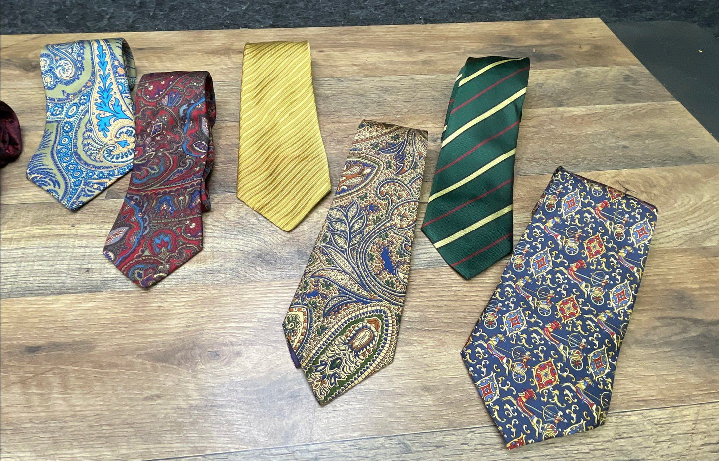 Vintage Men's 100% Silk Neckties Lot of 10 Lands' End Pierre Cardin Paisley