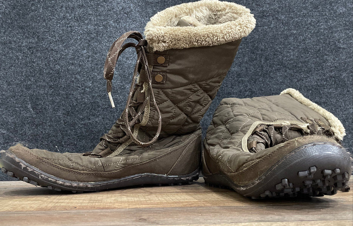 Columbia Minx Brown Quilted Waterproof Faux Fur Winter Boots Women's Size 10