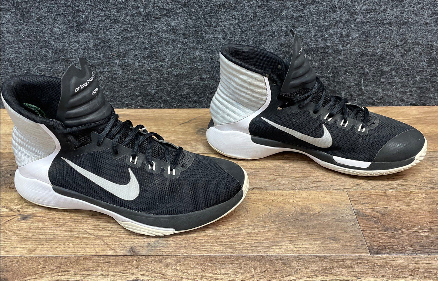 Nike Prime Hype DF 2016 Black Metallic Silver White Shoes Women's Size 9