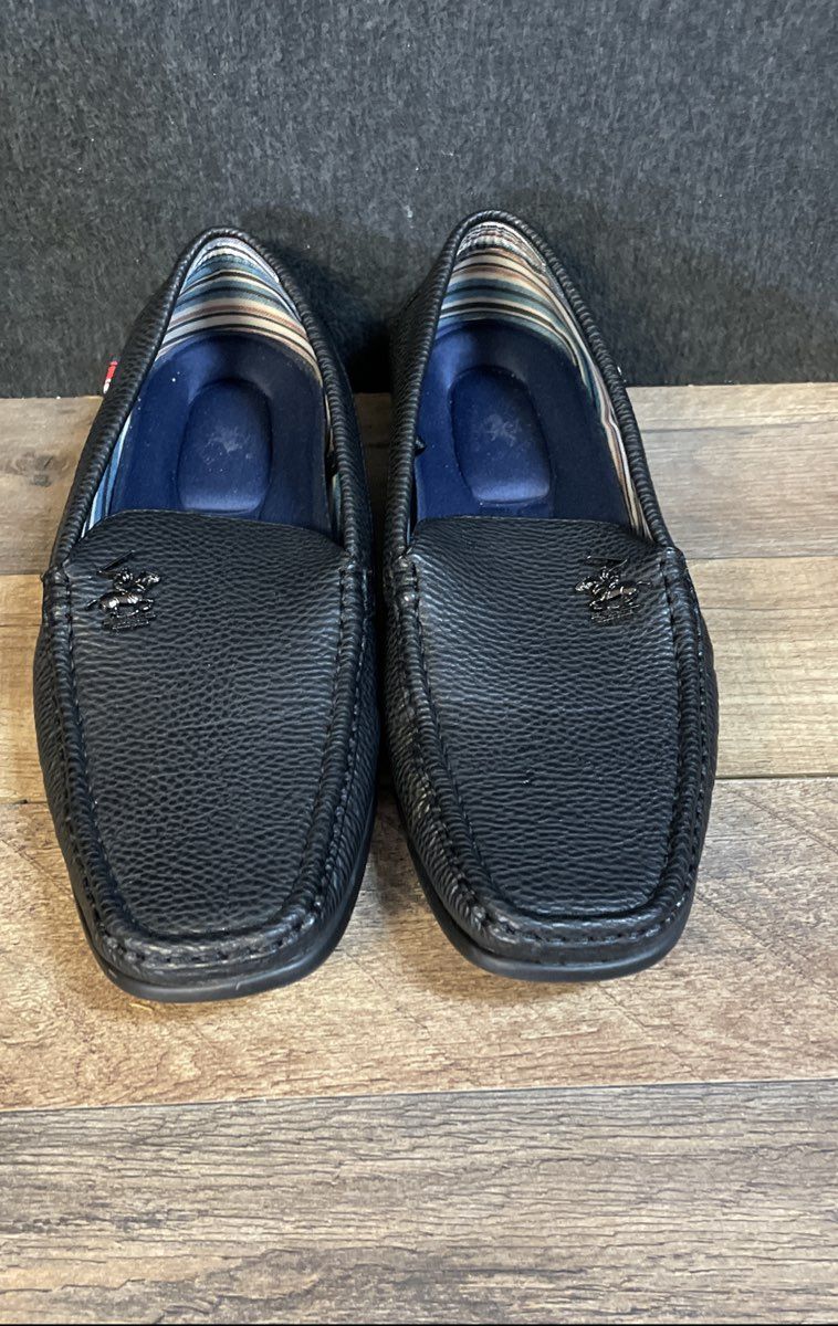 Beverly Hills Polo Club Edwin Black Loafers Moccasin Drivers Size 10.5
