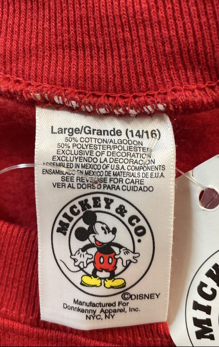 Mickey & Co. Kids Red Minnie Mouse Embroidered Sweatshirt NWT 90s 14/16