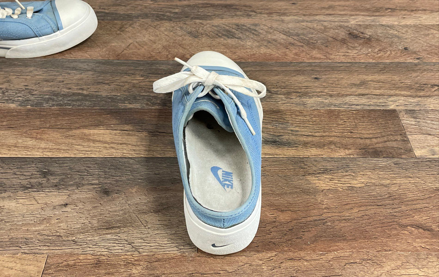 Vintage 2001 Nike Hermosa Mule Light Blue Denim Canvas Sneakers Women's Size 9.5