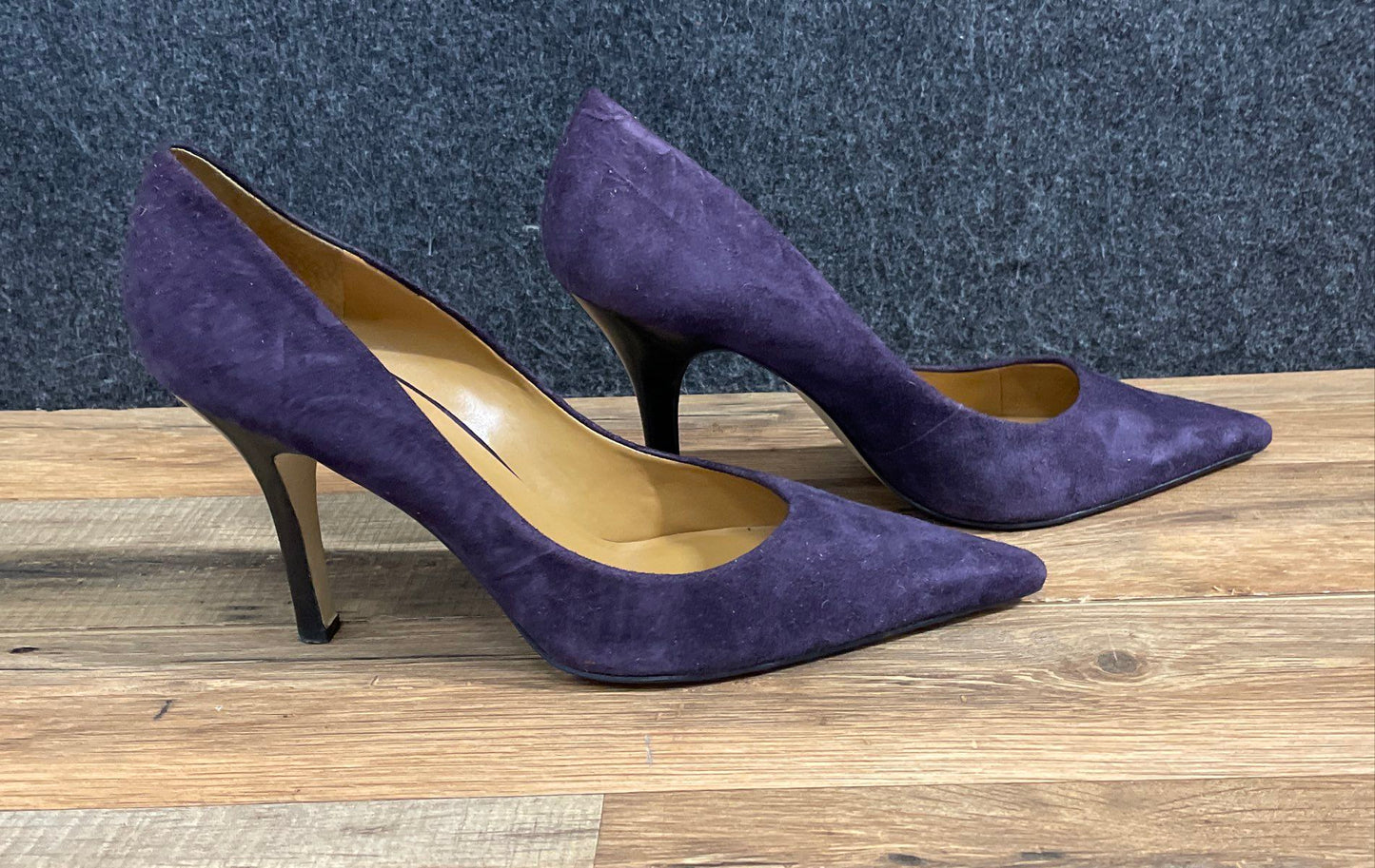Nine West Barbe Dark Purple Suede Pointed Toe Pumps Women's Size 10