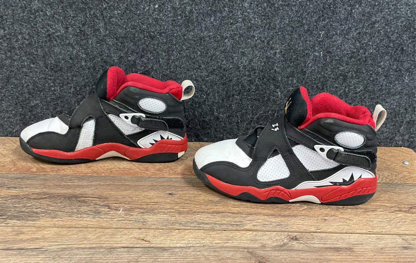 Nike Air Jordan 8 Retro Paprika Red White Black Kids Sneakers Size 13C