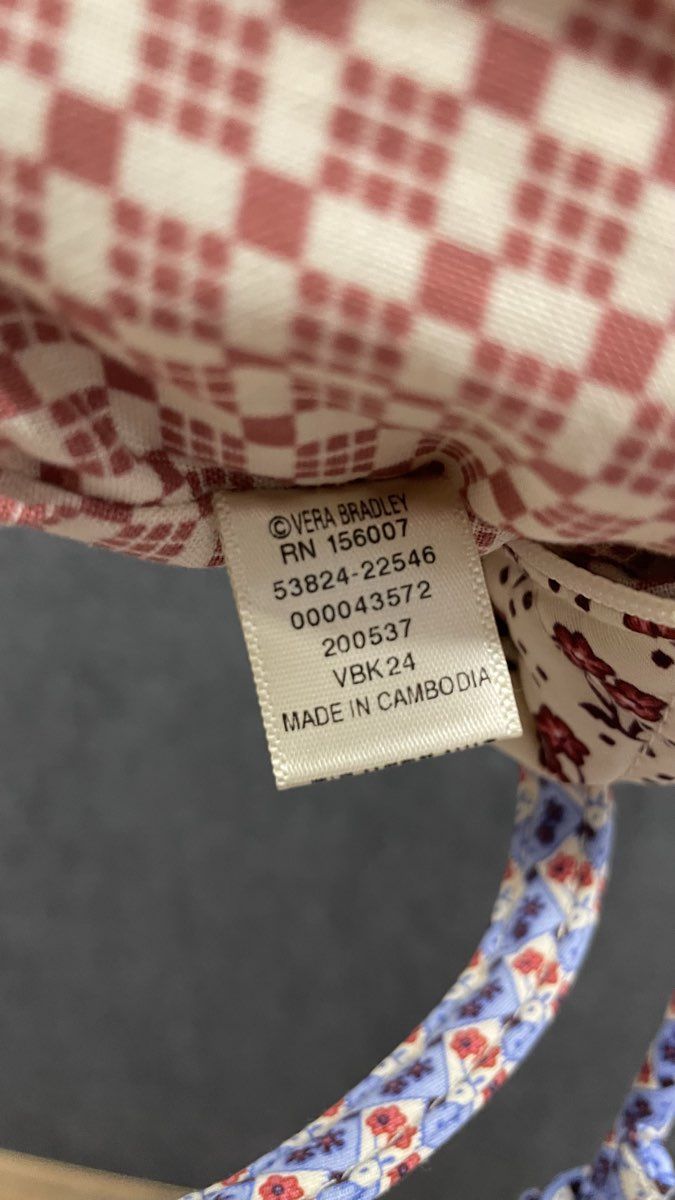 Vera Bradley Cream Floral Quilted Mini Original Duffel Crossbody Bag