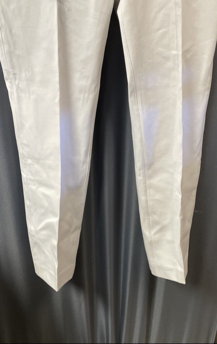 Spanx Women's Slim Straight Pants Classic White Tall Cotton Blend Size M NWT