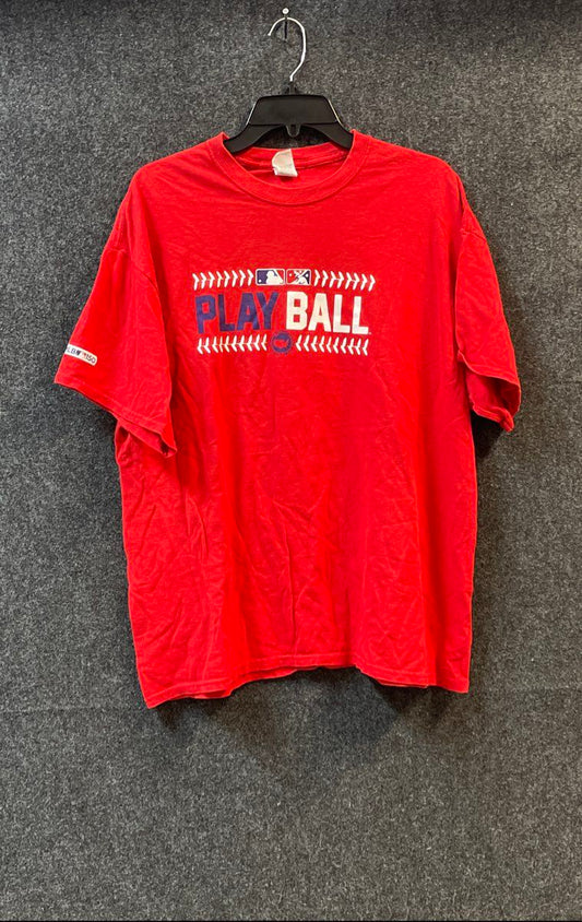 MLB Men's Red Play Ball 150th Anniversary Graphic T-Shirt Sz XL