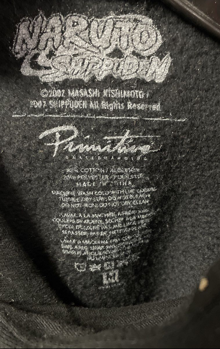 Primitive x Naruto Shippuden Men's Black Pullover Hoodie Graphic Sz M