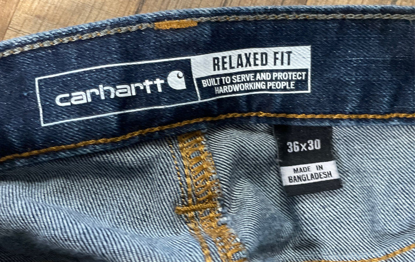 Carhartt Men's Blue Rugged Flex Relaxed Fit Straight Leg Jeans 102804 Sz 36x30