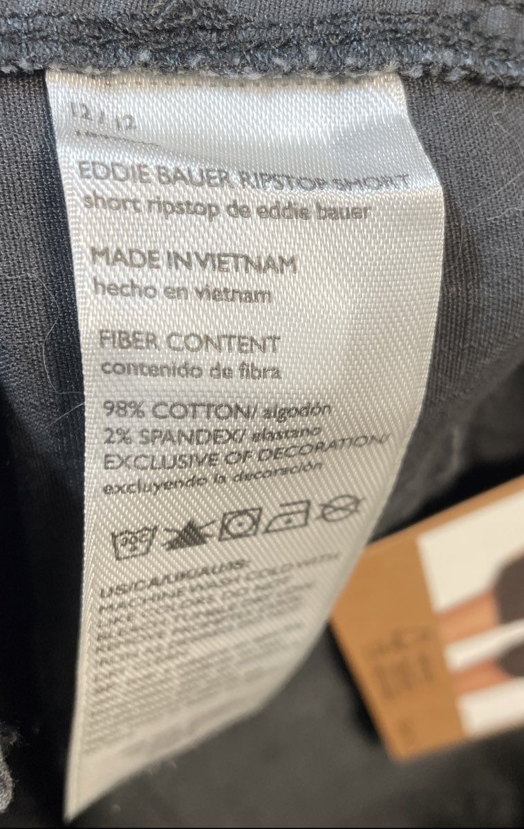 Eddie Bauer Women's Ripstop Shorts Black 5" Inseam Cotton Stretch NWT Size 12
