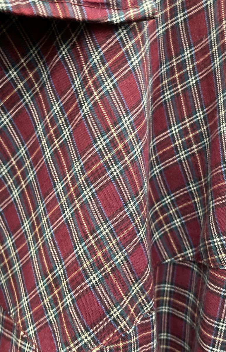 Big Yank Men's Red Burgundy Plaid Western Pearl Snap Shirt Long Sleeve Sz XL