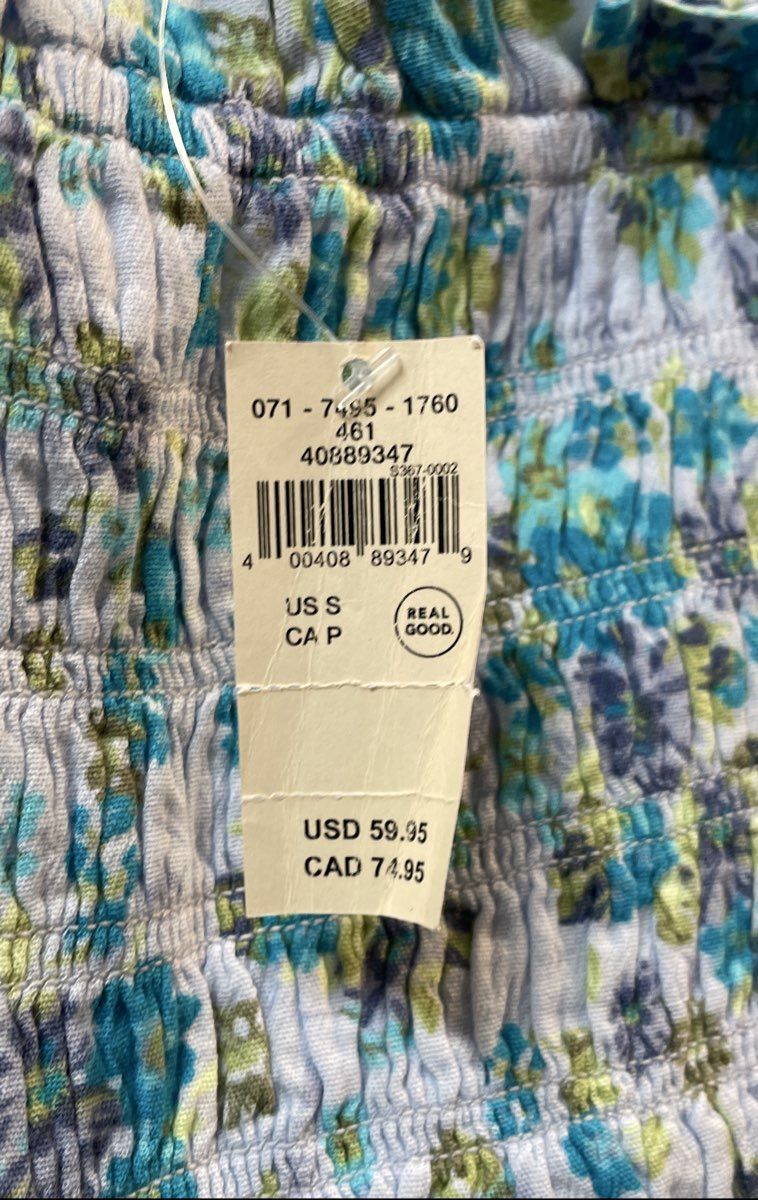 Aerie Women's Blue Floral Smocked Tiered Ruffled Mini Dress Size S NWT