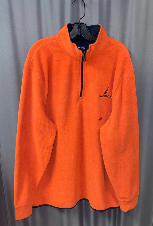 Nautica Men's Fleet Orange Quarter Zip Fleece Sweatshirt NWT Sz XXL KR9384