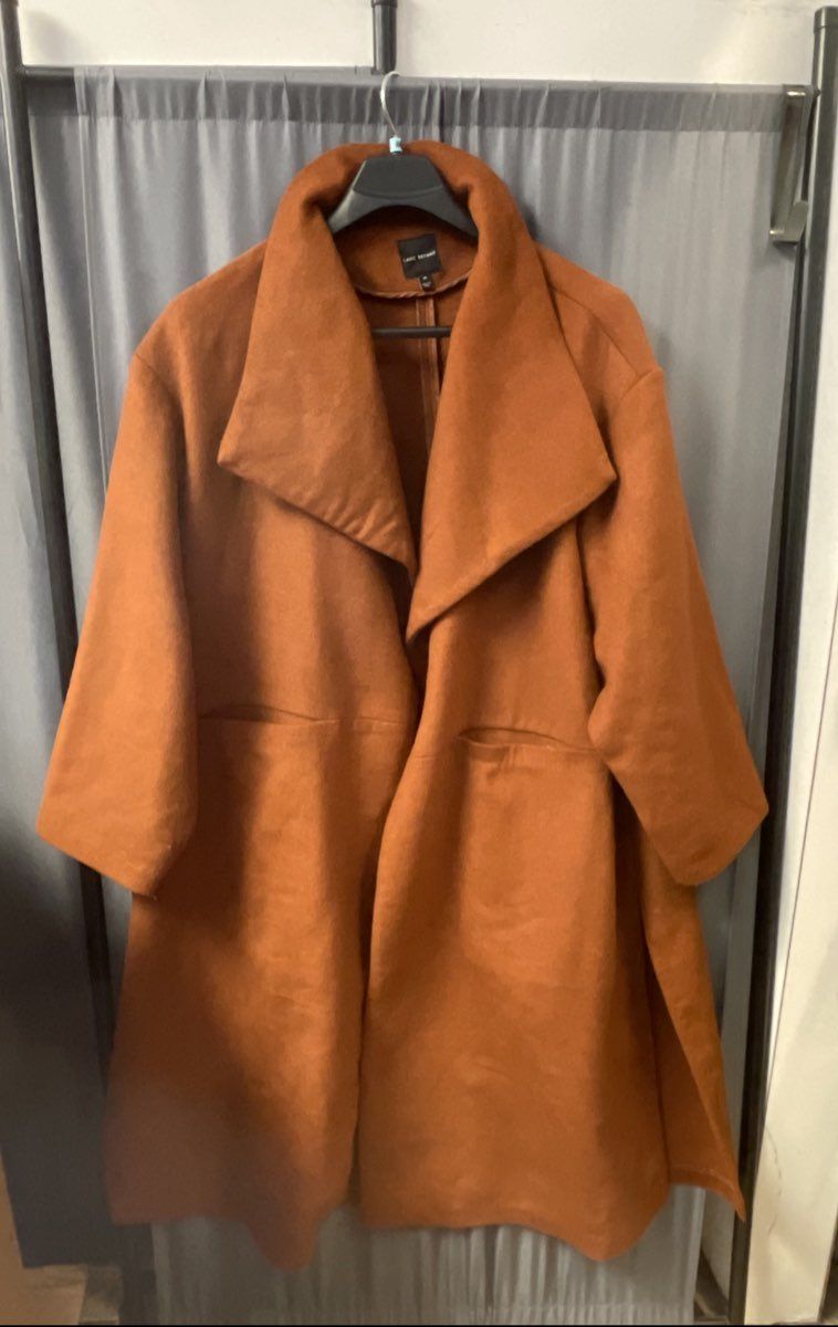Lane Bryant Women's Rust Wool Blend Open Front Coat Oversized Sz 28