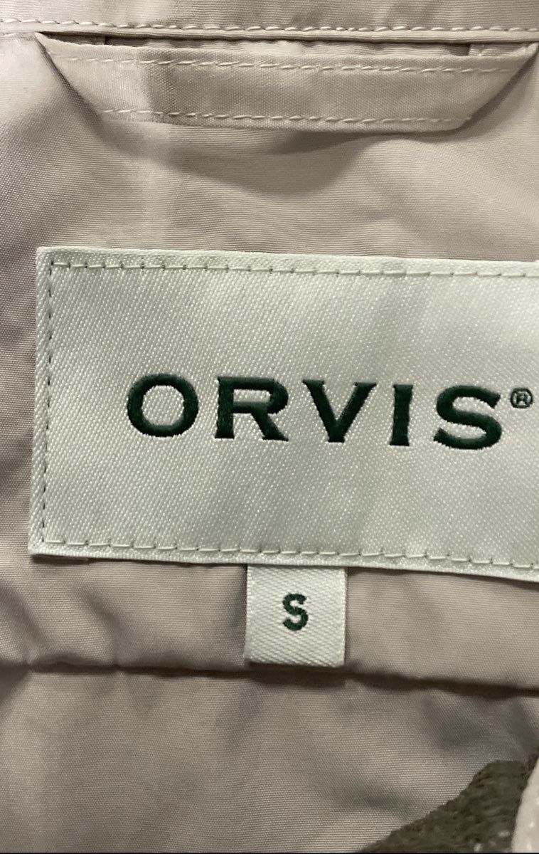 Orvis Men's Fishing Vest Beige Full Zip Lightweight Mesh Lined Utility Sz S