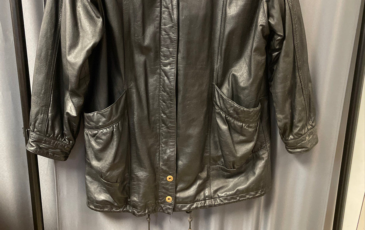 Vintage 90s Wilsons Leather Experts Men's Black Insulated Leather Jacket Sz S