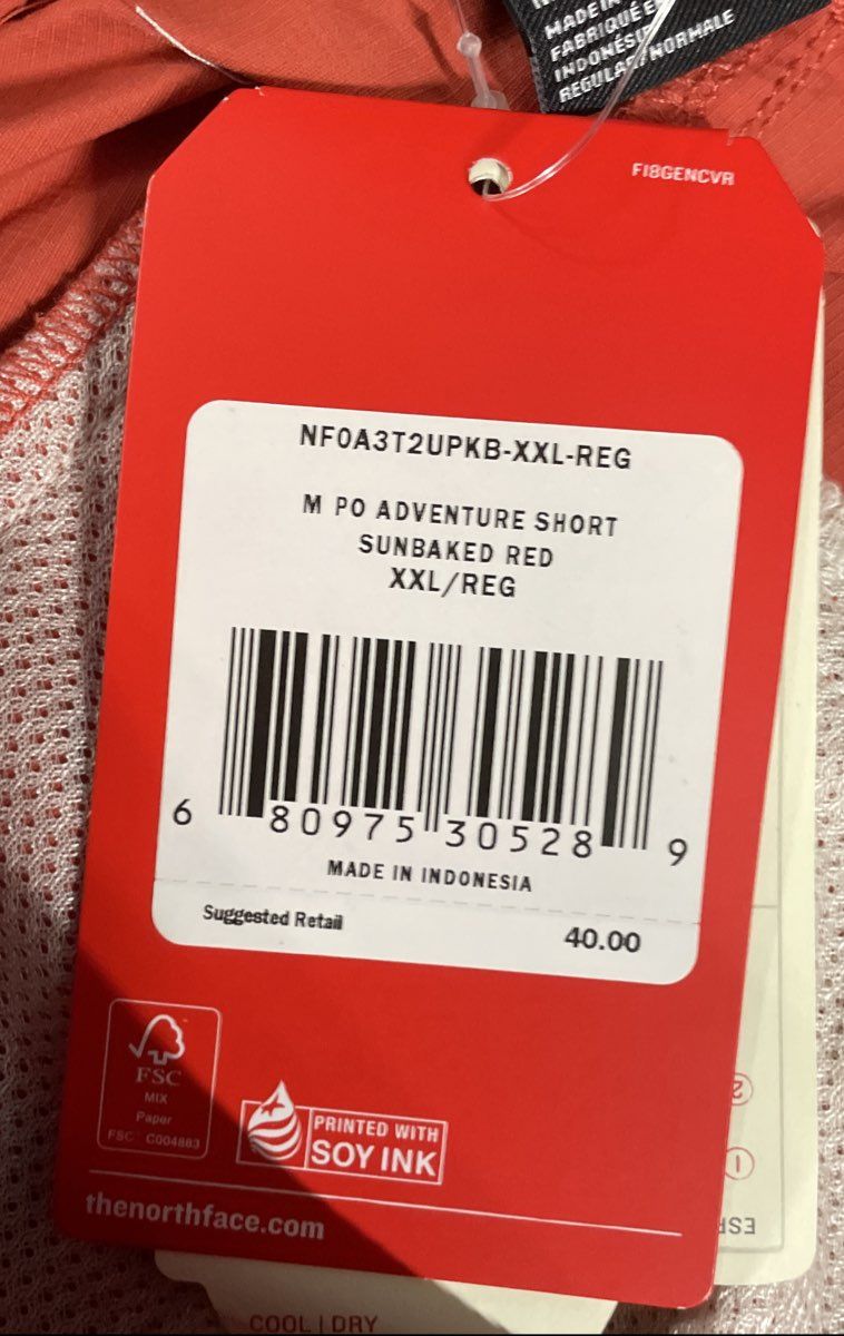 The North Face Men's Sunbaked Red Adventure Relaxed Fit Nylon Shorts Sz XXL NWT