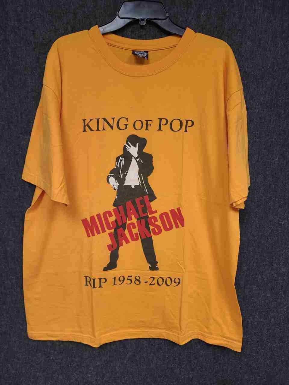 Michael Jackson 2009 King of Pop Memorial Graphic T-Shirt Yellow Haxx Sz XL