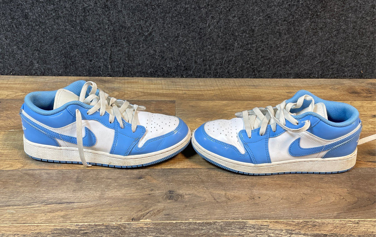 Nike Air Jordan 1 Low SE University Blue White Patent GS Size 5.5Y FZ3929-114