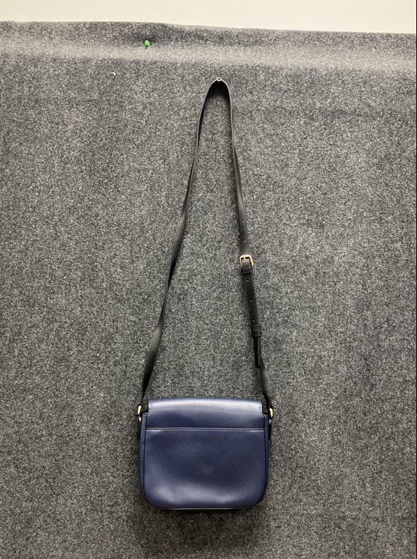 Vera Bradley Navy Blue Black Pebbled Faux Leather Flap Crossbody Bag