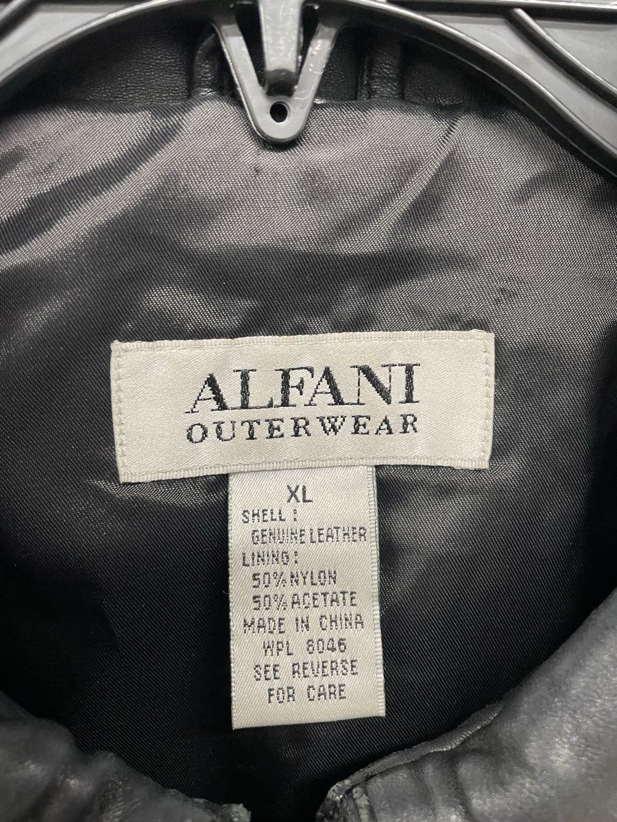 Alfani Women's Black Genuine Leather Zip Front Collared Jacket Size XL