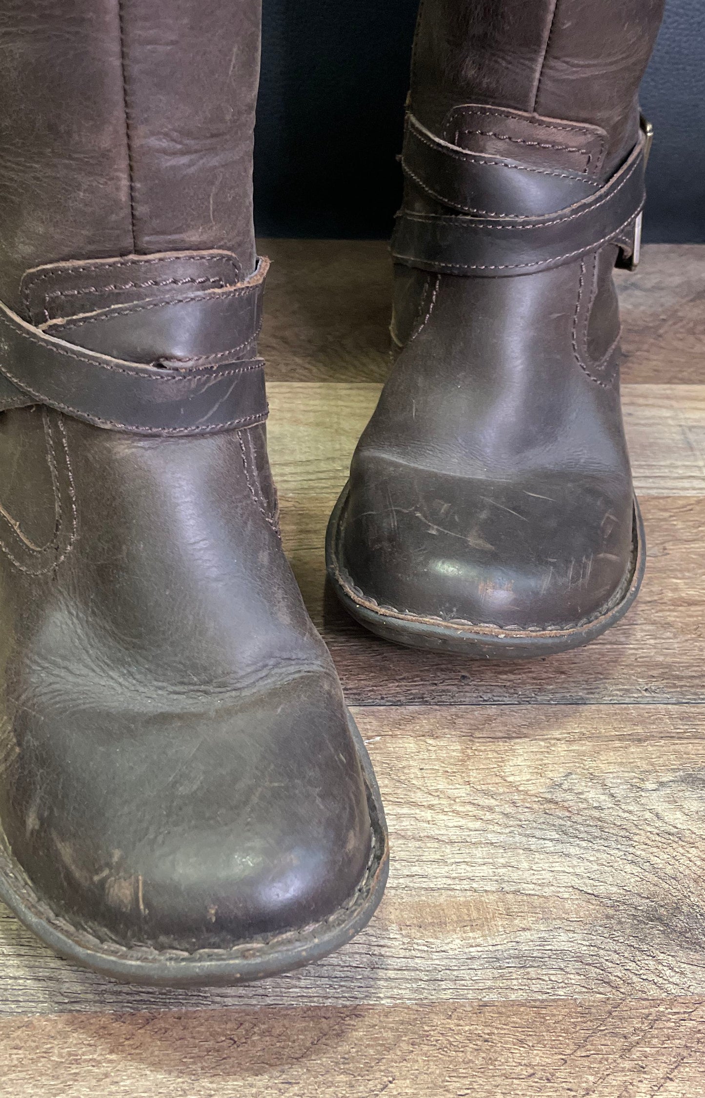UGG Rosen Brown Leather Tall Riding Boots Women's Size 9