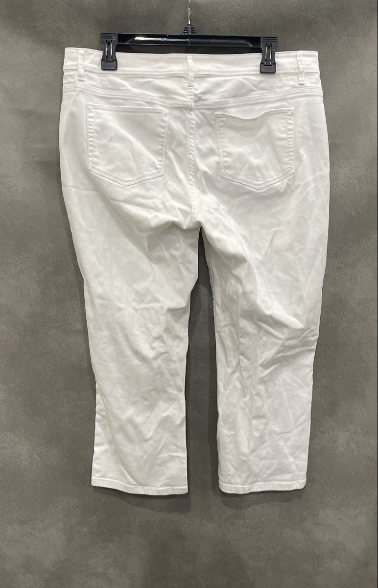 J. Jill Women's White Authentic Fit Cropped Stretch Denim Jeans Sz 12