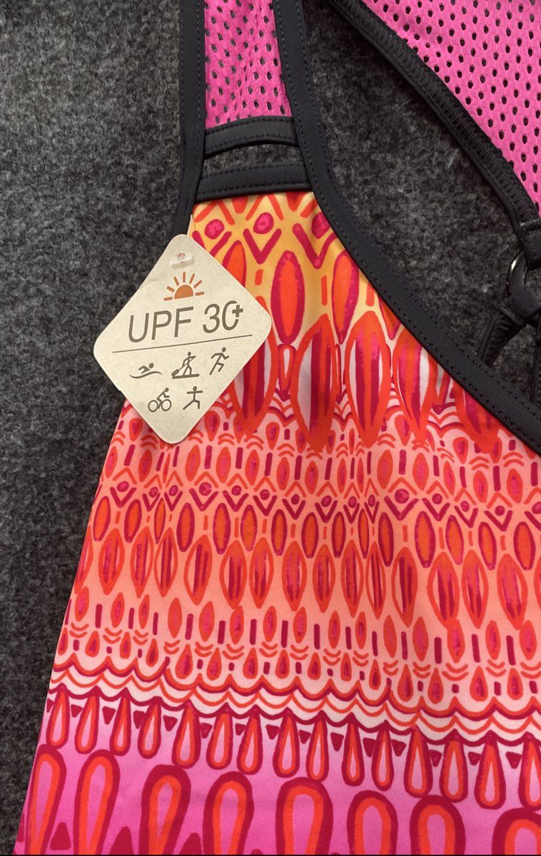 ZeroXposur Women's Geranium Action Tankini Top Racerback Geo UPF 30+ NWT 1X