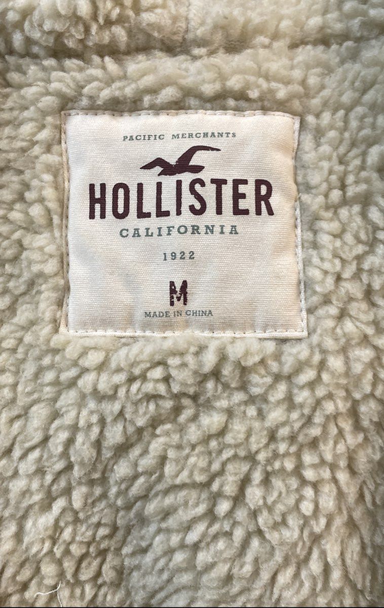 Hollister Men's Heather Gray Sherpa Lined Full Zip Hoodie Jacket Fleece Sz M