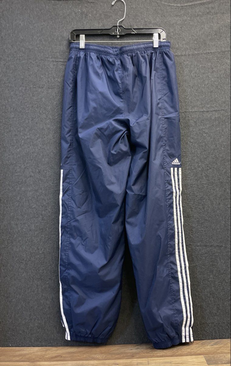 Vintage Y2K Adidas Men's Navy Blue 3-Stripes Windbreaker Track Pants Sz M