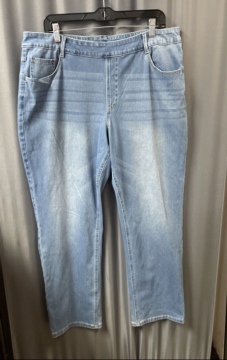 Halara Women's Light Wash Blue High Waisted Pull On Stretch Jeggings Sz 1X XL