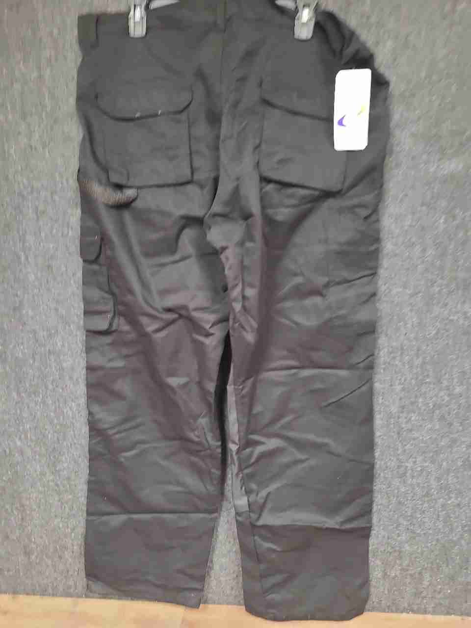 Craze Men's Black Cargo Work Pants Reinforced Knee Multi-Pocket NWT Sz 40 Reg