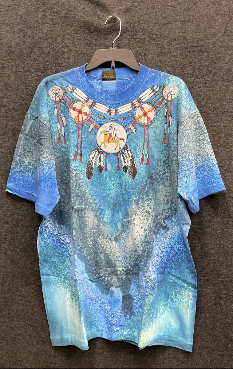 Vintage 90s Native American Indian Rider T-Shirt Single Stitch Good Time Sz XL