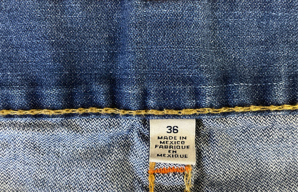 True Religion Men's Blue Distressed Cut Off Denim Shorts Horseshoe Sz 36