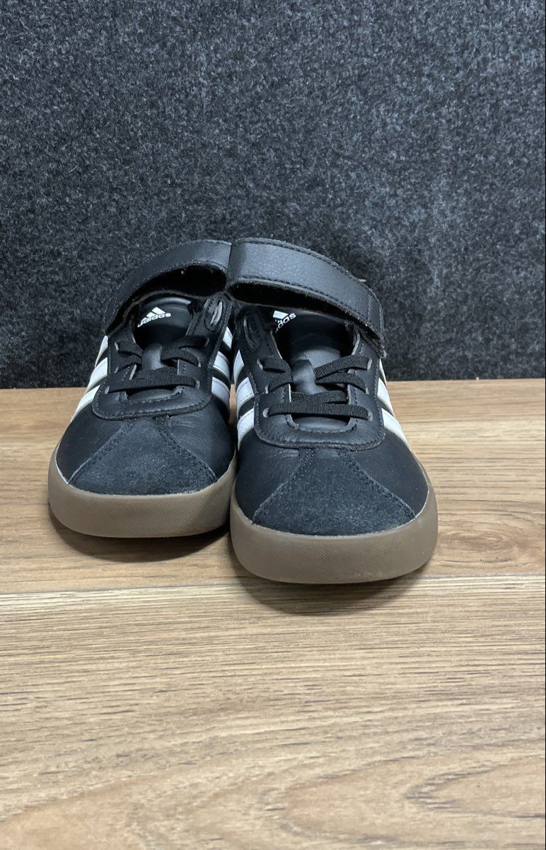 Adidas VL Court 3.0 Core Black Cloud White Gum Kids Sneakers Size 1