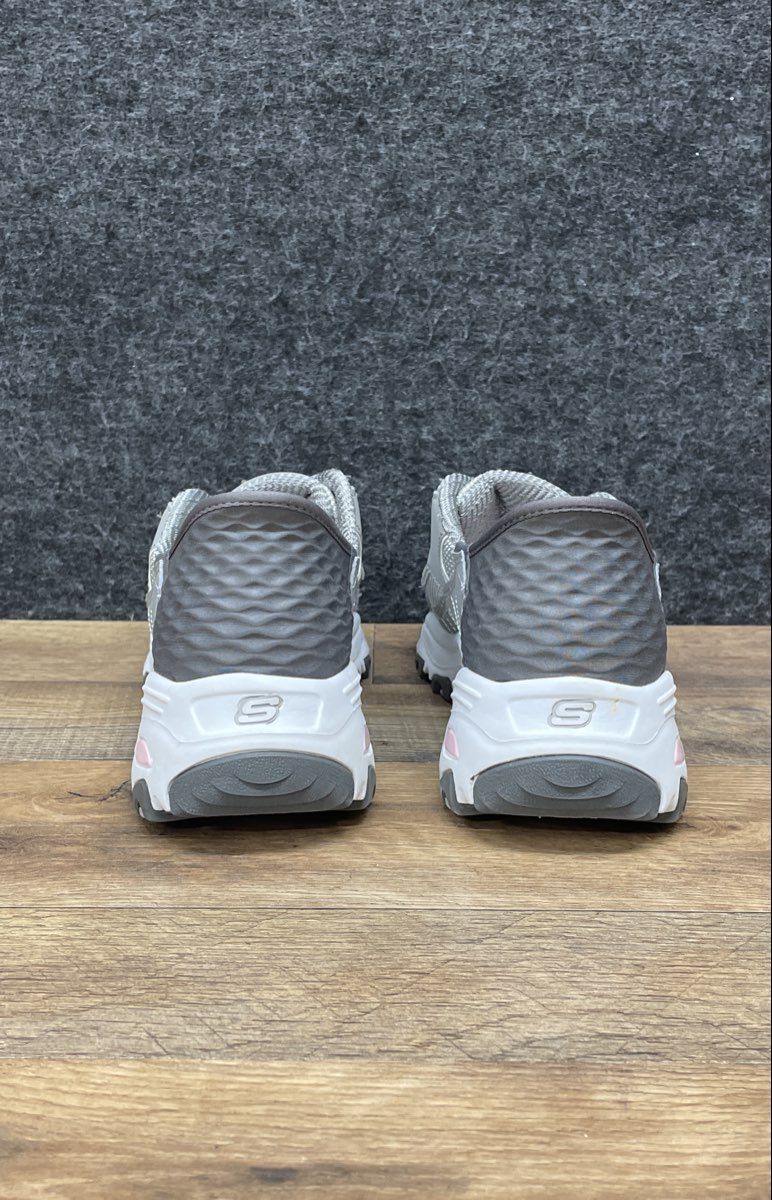 Skechers Hands Free Slip-ins D'Lites Bright Sky Grey Pink Women's Size 10