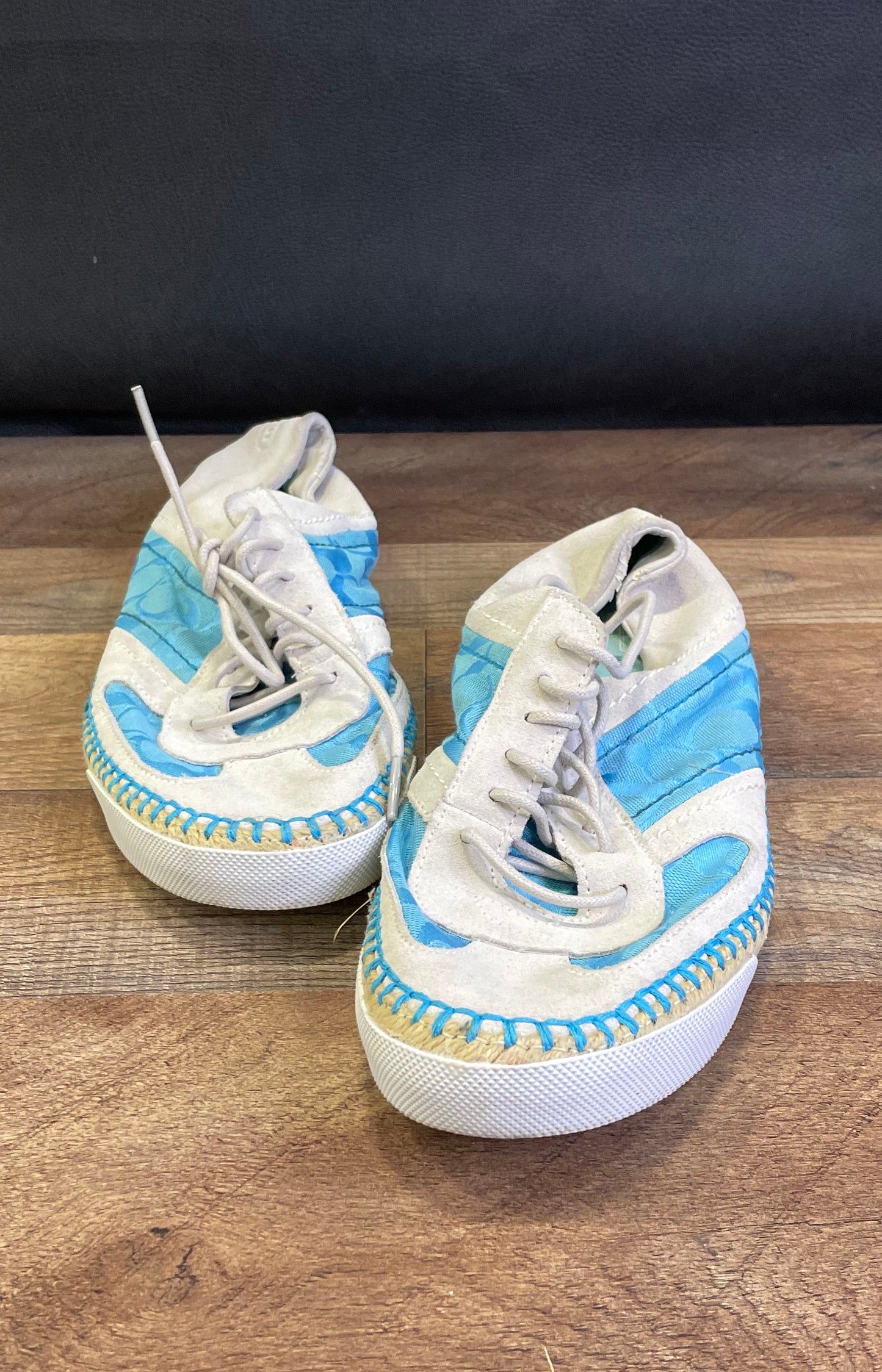 Coach Parson Signature Monogram Blue Suede Espadrille Sneaker Men's Size 9