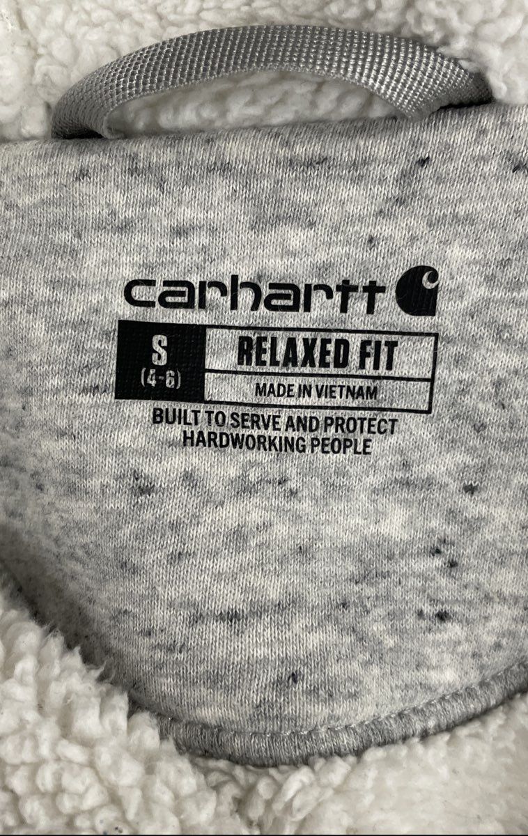 Carhartt Women's Sherpa Lined Full Zip Hoodie Jacket Grey Sz S (4-6)