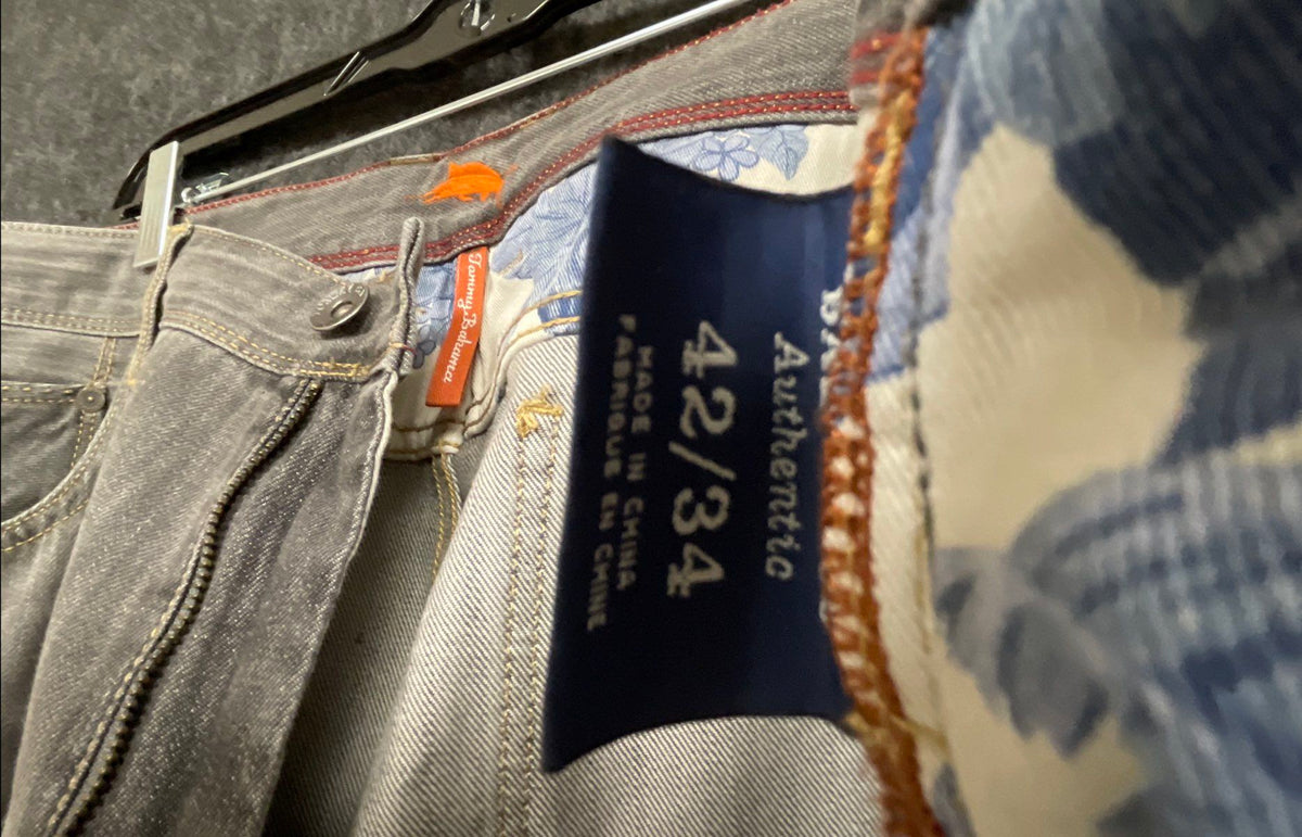 Tommy Bahama Men's Gray Authentic Island Crafted Straight Leg Denim Jeans 42x34