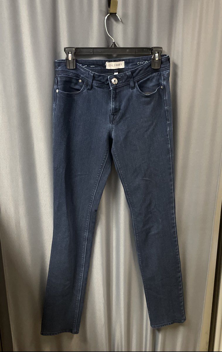DL1961 Women's Coco Curvy Straight Jeans Dark Indigo Tencel Lyocell Sz 27