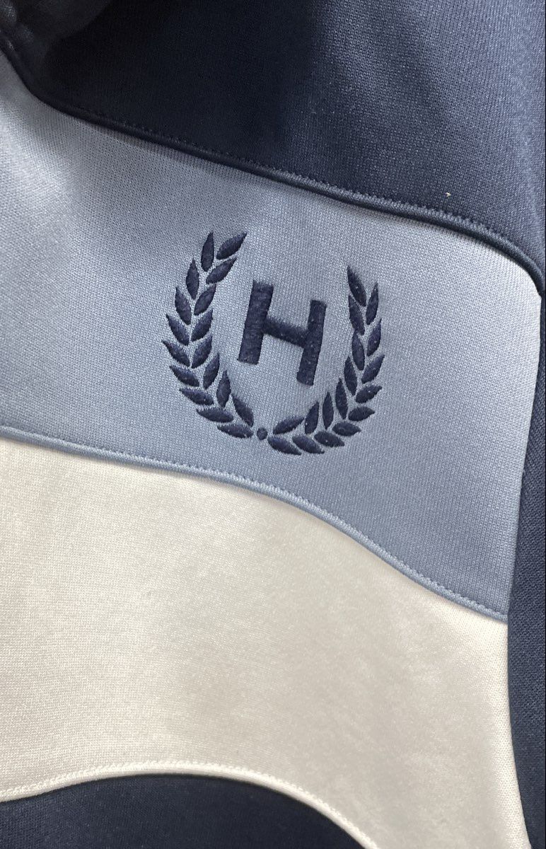 Tommy Hilfiger Men's Track Jacket Navy Blue White Colorblock Embroidered Sz XS